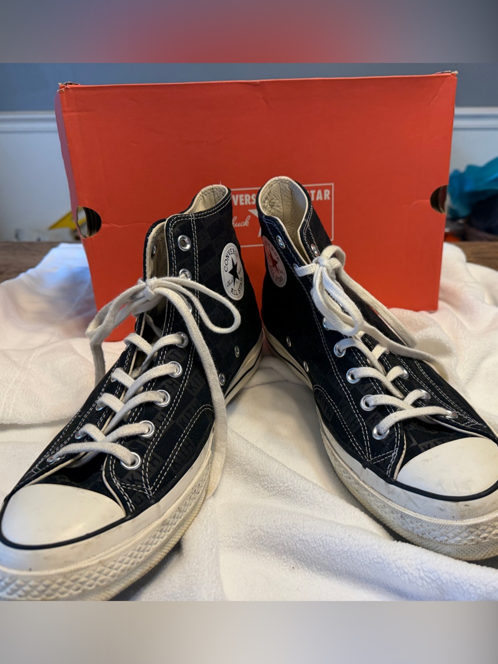 Converse Black & White High-Top Kith Sneakers - Picture 3 of 5